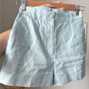 Dolce & Gabbana Pale Blue High-Waist Tailored Shorts